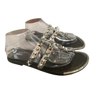 DKNY Studded Black Strappy Sandals Size 9